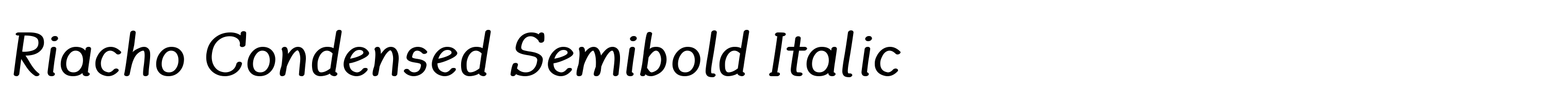 Riacho Condensed Semibold Italic